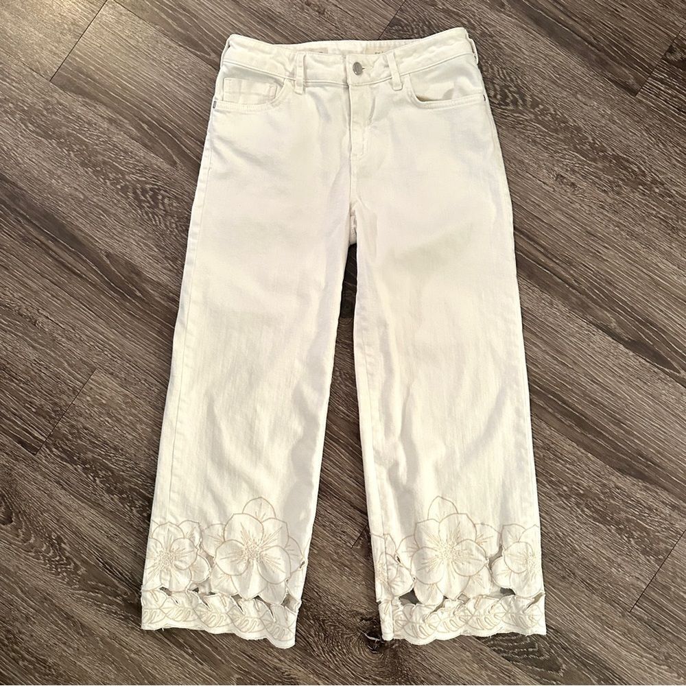 Anthropologie Pilcro Stet Mid-Rise Cutout Cropped Jeans